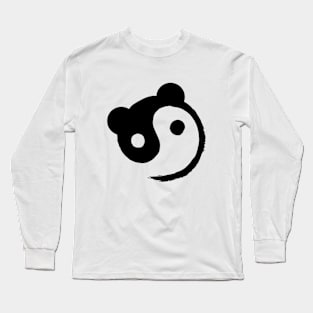 Yin Yang Panda Bambu Brand Black and White Long Sleeve T-Shirt